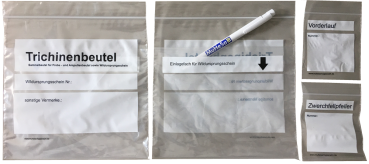 Beschriftbare Beutel für Trichinenproben