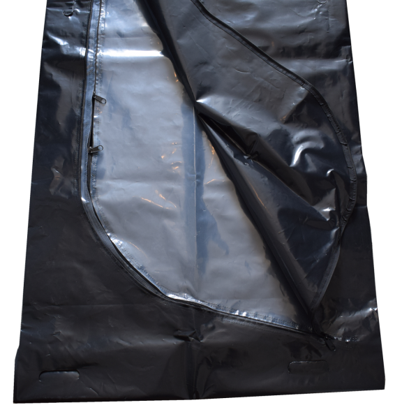 disaster body bag black - with transparent inner body bag
