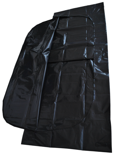 disaster body bag black with c-shaped zipper + 6 wood handles
